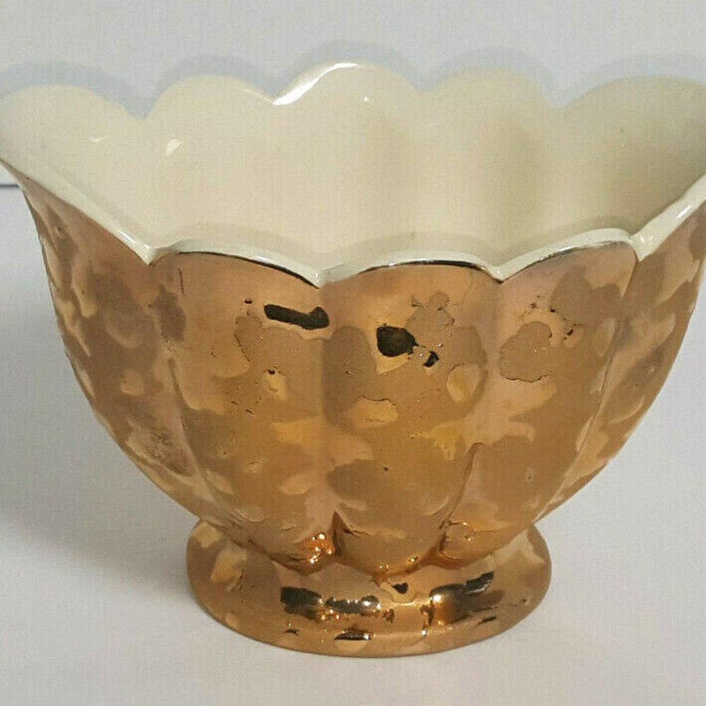 Vintage Weeping Gold Bowl Cameron Tulip Savoy 24K